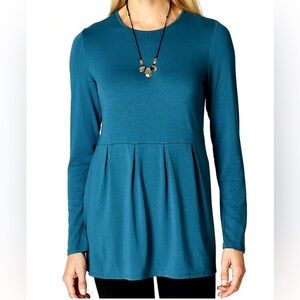 J.JILL  Wearever Pleated Peplum Top NWT